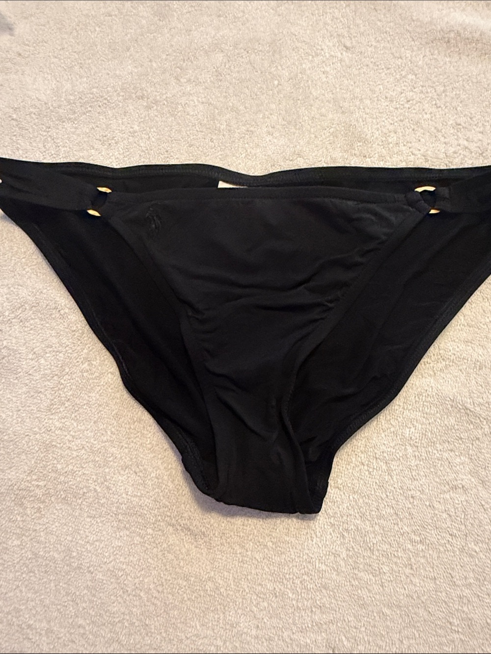 Ralph Lauren Black Bikini Bottom with Gold Accents